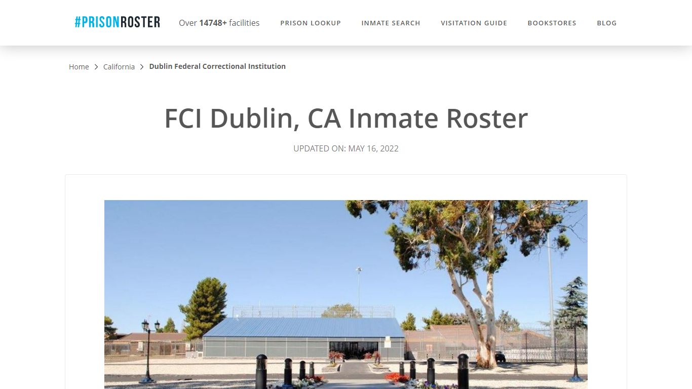 FCI Dublin, CA Inmate Roster - Prisonroster