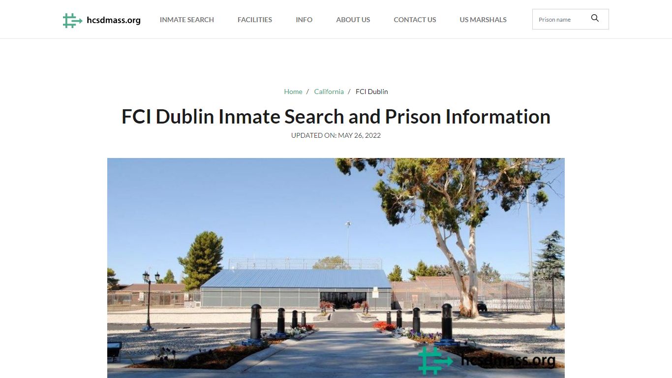 FCI Dublin Inmate Search, Visitation, Phone no. & Mailing ...